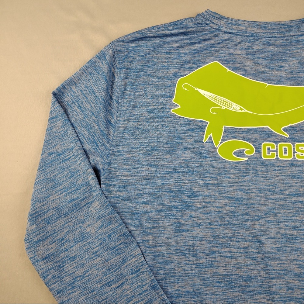Costa Performance Shirt Mens Large Light Blue Long Sleeve Fishing Mahi Mahi - Picture 4 of 15
